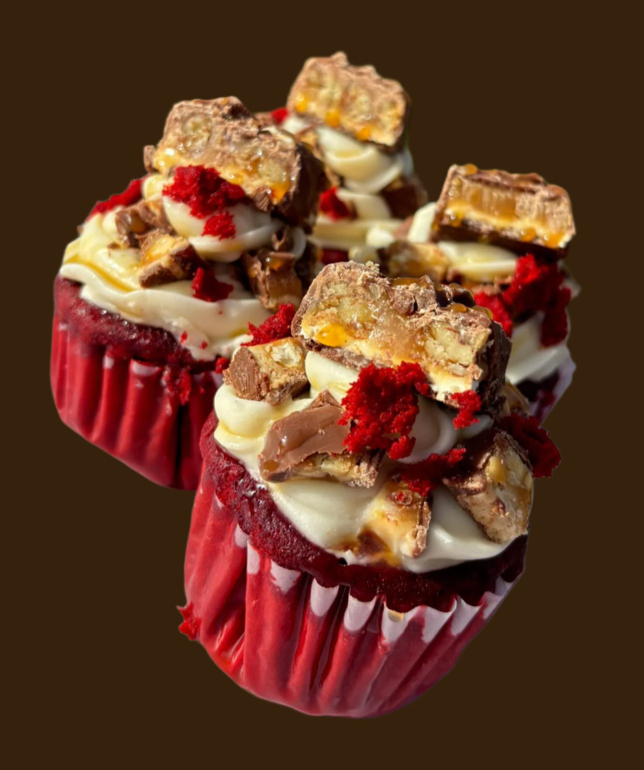 Red Velvet Snickers Cupcake